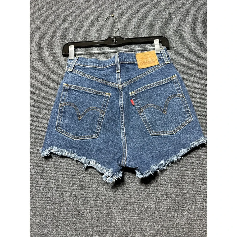 Levi's Premium 501 Original Shorts Women 27 Blue Excellent Distressed Cut Off
